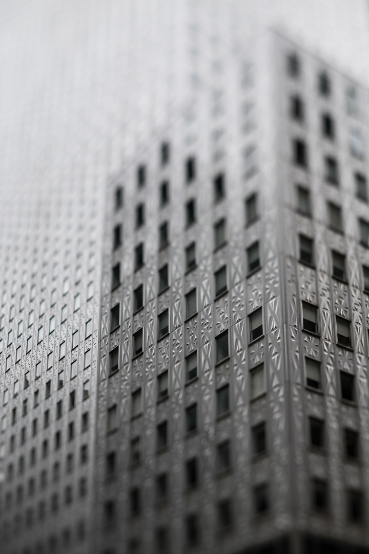 Geometric windows on a Manhattan building